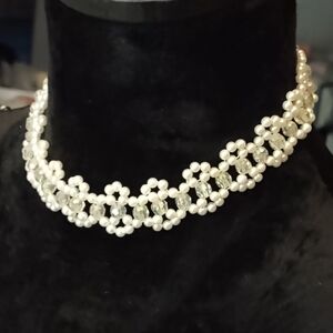 Pearl Beaded Choker Necklace Handmade